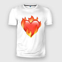 Мужская спорт-футболка Сердце в огне эмодзи