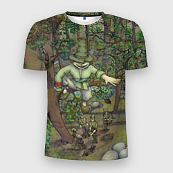 Мужская спорт-футболка Леший-озорник в лесу