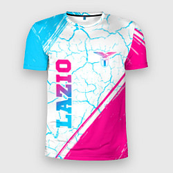 Мужская спорт-футболка Lazio neon gradient style вертикально