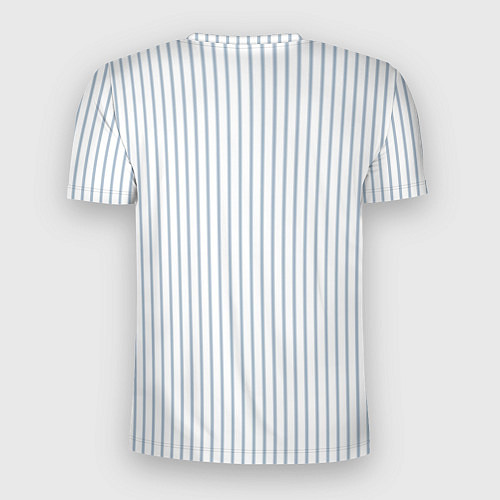 Мужская спорт-футболка Белый в голубую тонкую полоску / 3D-принт – фото 2