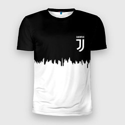 Мужская спорт-футболка Juventus белый огонь текстура