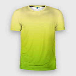Мужская спорт-футболка Градиент лимонный жёлто-салатовый