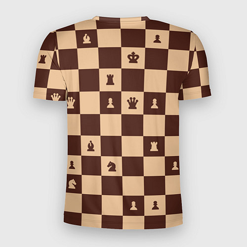 Мужская спорт-футболка Коричневая шахматная доска / 3D-принт – фото 2