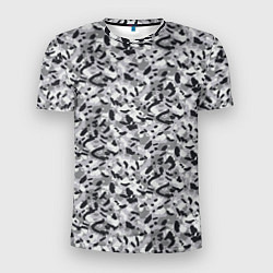 Футболка спортивная мужская Пикселированный городской серый камуфляж, цвет: 3D-принт