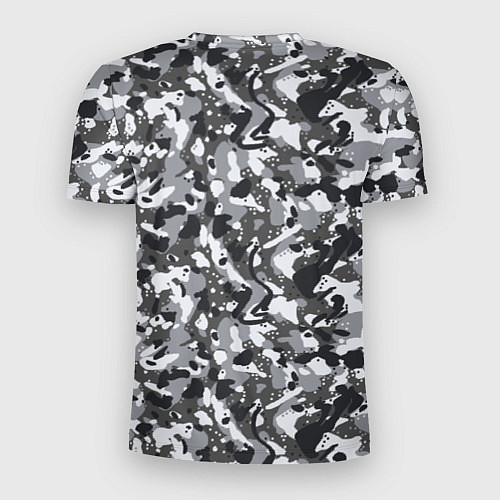 Мужская спорт-футболка Пиксельный камуфляж серого цвета / 3D-принт – фото 2