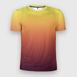 Мужская спорт-футболка Градиент приглушённый жёлто-бордовый