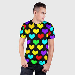 Футболка спортивная мужская Undertale heart pattern, цвет: 3D-принт — фото 2