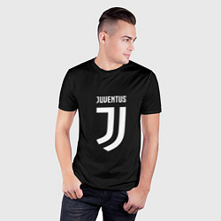 Футболка спортивная мужская Juventus sport fc белое лого, цвет: 3D-принт — фото 2