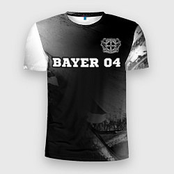 Футболка спортивная мужская Bayer 04 sport на темном фоне посередине, цвет: 3D-принт