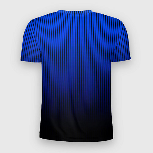 Мужская спорт-футболка Полосатый градиент сине-чёрный / 3D-принт – фото 2