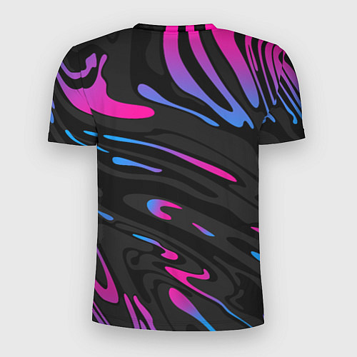 Мужская спорт-футболка Неоновые разводы - фиолетовый / 3D-принт – фото 2