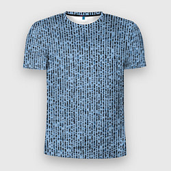 Мужская спорт-футболка Голубой с чёрным мелкая мозаика