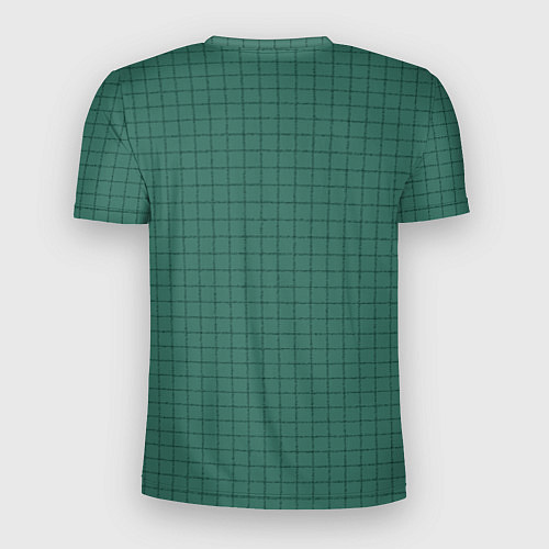 Мужская спорт-футболка Патиново-зелёный в клетку / 3D-принт – фото 2