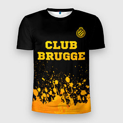 Мужская спорт-футболка Club Brugge - gold gradient посередине