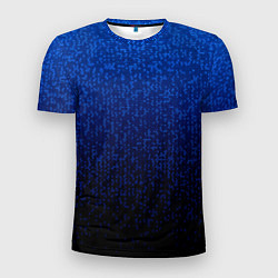 Футболка спортивная мужская Градиент мелкая мозаика сине-чёрный, цвет: 3D-принт