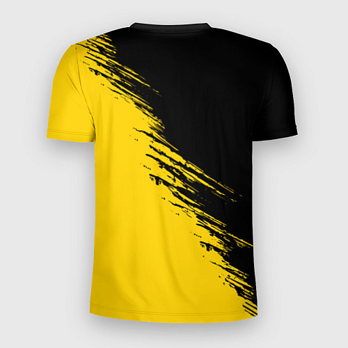 Мужская спорт-футболка Черные штрихи на желтом фоне / 3D-принт – фото 2