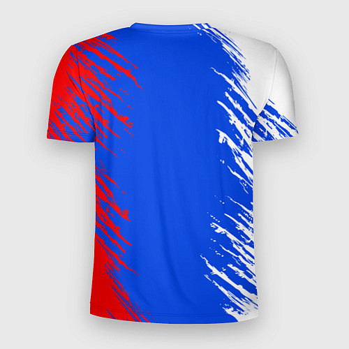 Мужская спорт-футболка Триколор штрихи с гербор / 3D-принт – фото 2