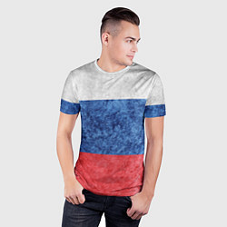 Футболка спортивная мужская Флаг России разноцветный, цвет: 3D-принт — фото 2