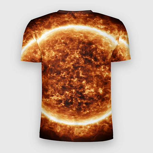 Мужская спорт-футболка Пылающее солнце крупным планом / 3D-принт – фото 2