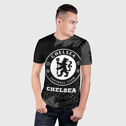 Футболка спортивная мужская Chelsea sport на темном фоне, цвет: 3D-принт — фото 2
