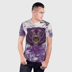 Футболка спортивная мужская Фиолетовый медведь голова, цвет: 3D-принт — фото 2