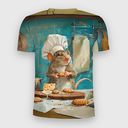 Мужская спорт-футболка Крыса шеф повар на кухне / 3D-принт – фото 2