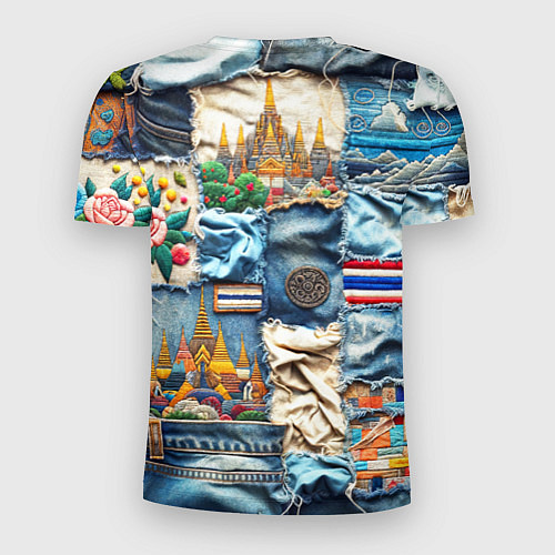 Мужская спорт-футболка Пэчворк из Тайланда / 3D-принт – фото 2
