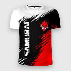 Мужская спорт-футболка Самурай лого - киберпанк 2077