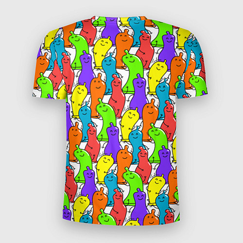 Мужская спорт-футболка Весёлые цветные презервативы / 3D-принт – фото 2
