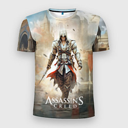 Мужская спорт-футболка Assassins creed poster game