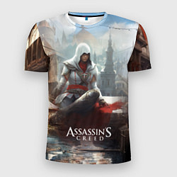 Мужская спорт-футболка Assassins creed poster game