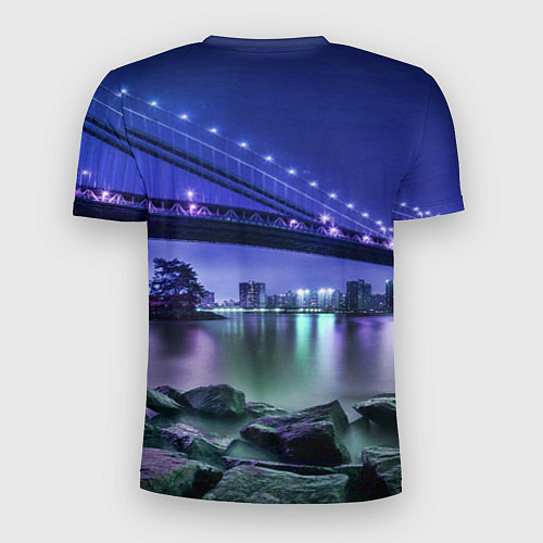Мужская спорт-футболка Вечерняя Америка - мост / 3D-принт – фото 2
