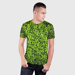 Футболка спортивная мужская Зелёная трава листья, цвет: 3D-принт — фото 2