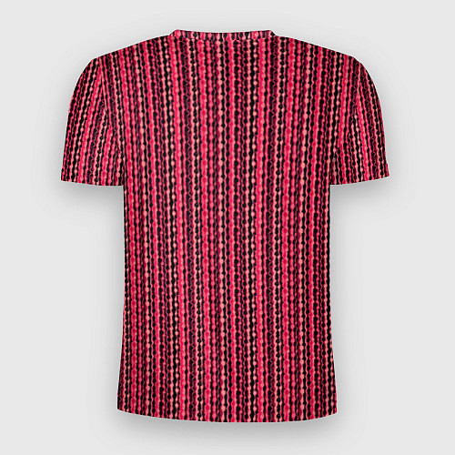 Мужская спорт-футболка Красно-розовый искажённые полосы / 3D-принт – фото 2