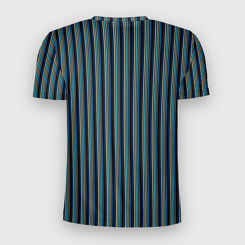 Мужская спорт-футболка Чёрный в ярко-синюю полоску / 3D-принт – фото 2
