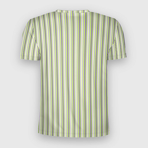 Мужская спорт-футболка Светлый серо-зелёный полосатый / 3D-принт – фото 2