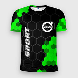 Мужская спорт-футболка Volvo green sport hexagon