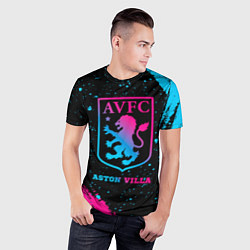 Футболка спортивная мужская Aston Villa - neon gradient, цвет: 3D-принт — фото 2