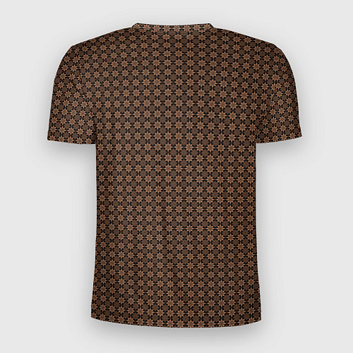 Мужская спорт-футболка Чёрно-коричневый паттерн узоры / 3D-принт – фото 2