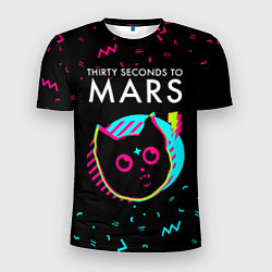 Футболка спортивная мужская Thirty Seconds to Mars - rock star cat, цвет: 3D-принт