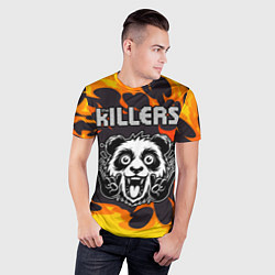 Футболка спортивная мужская The Killers рок панда и огонь, цвет: 3D-принт — фото 2