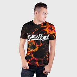 Футболка спортивная мужская Judas Priest red lava, цвет: 3D-принт — фото 2