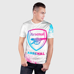 Футболка спортивная мужская Arsenal neon gradient style, цвет: 3D-принт — фото 2