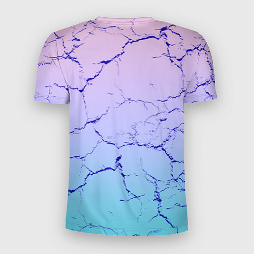 Мужская спорт-футболка Текстура трещин на розово-голубом / 3D-принт – фото 2