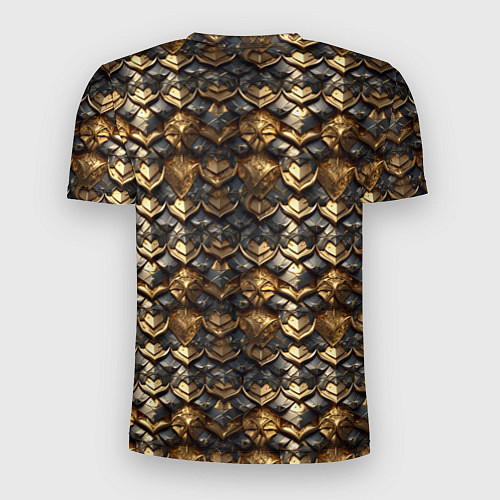 Мужская спорт-футболка Золотистая текстурная броня / 3D-принт – фото 2