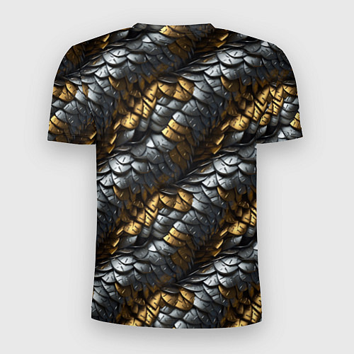 Мужская спорт-футболка Черная золотистая броня / 3D-принт – фото 2