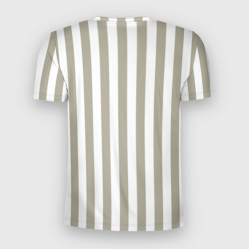 Мужская спорт-футболка Бежевый в широкую полоску / 3D-принт – фото 2
