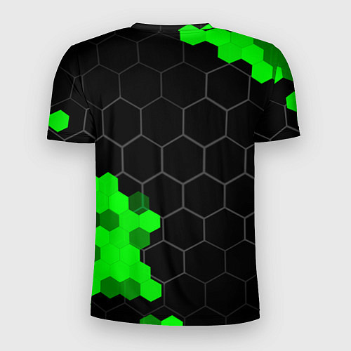 Мужская спорт-футболка BYD green sport hexagon / 3D-принт – фото 2