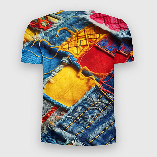 Мужская спорт-футболка Colorful denim patchwork - ai art / 3D-принт – фото 2