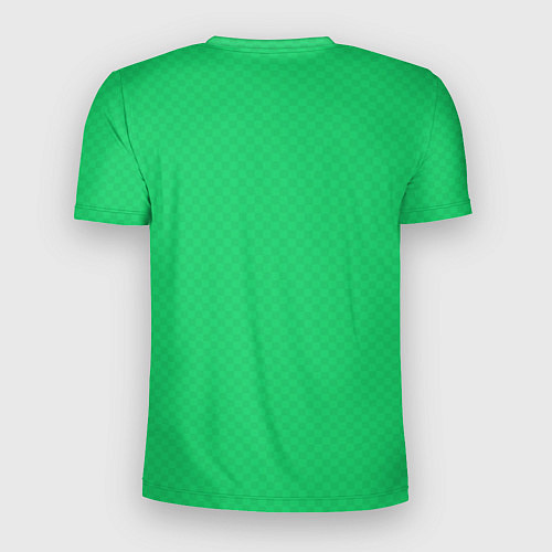 Мужская спорт-футболка Яркий зелёный текстурированный в мелкий квадрат / 3D-принт – фото 2